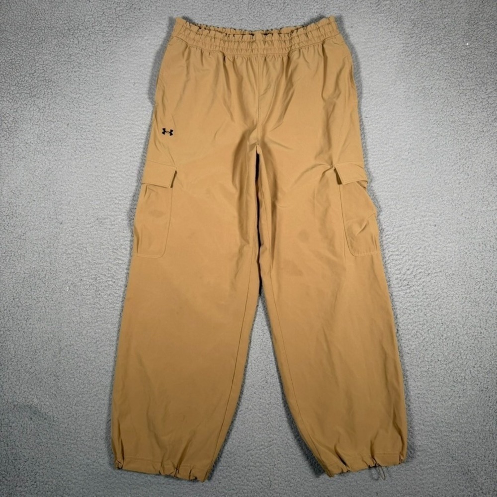 Under Armour Pants Womens Large Brown Rival Cargo 4 Way Stretch Athletic Logo